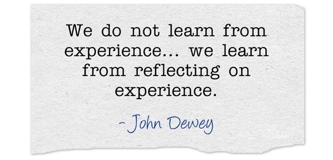 A picture of a quote by John Dewey
