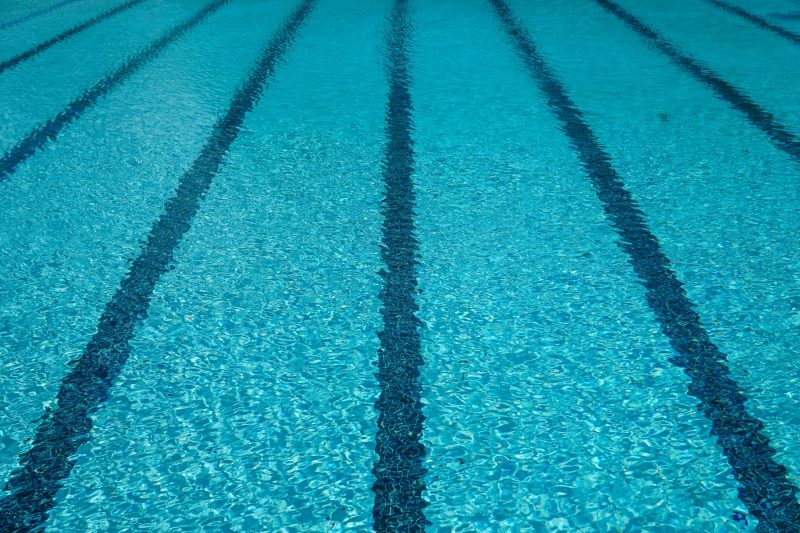 A shot of the water in a lap swimming pool