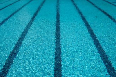 A shot of the water in a lap swimming pool