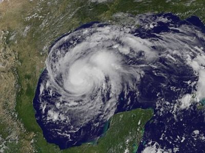 A hurricane in the Gulf of Mexico