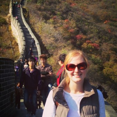Amanda Sain on the Great Wall of China