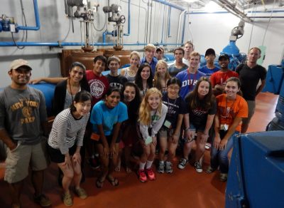 GSA kids pose for a group photo after a tour of the NRV Water Treatment Plant (7/23/14) 