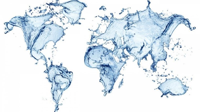 The world's continents displayed as water